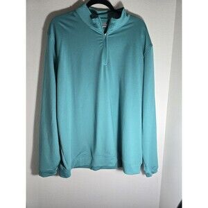 Peter Millar Crown Sport Quarter Zip Pullover XXL Aqua Blue Performance Stretch